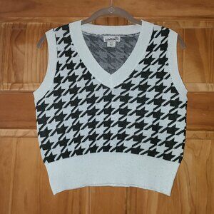 Luvlink Black/White Checkered Sweater Vest